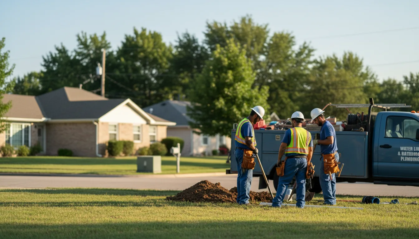 Residential water line and bathroom plumbing service in Deerfield, OH